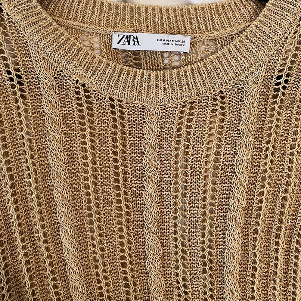 Zara Ruffled Open Knit Sweater - Picture 3 of 3